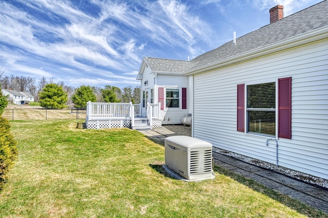11 Sunrise Dr, Hallowell, ME 04347 - view of yard with fence and a wooden deck