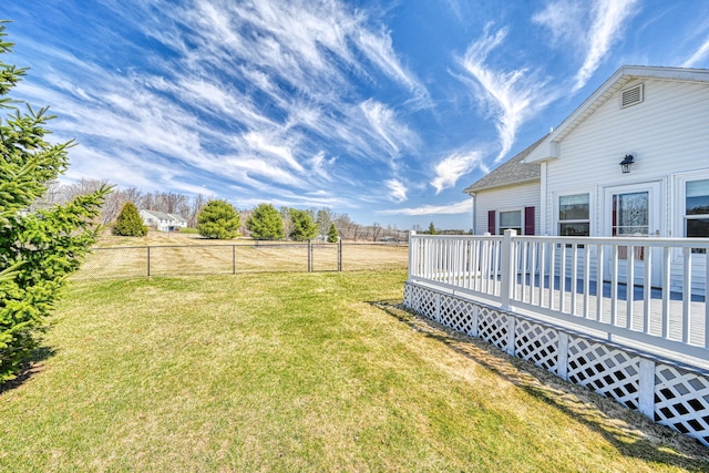 11 Sunrise Dr, Hallowell, ME 04347 - view of yard featuring fence and a wooden deck