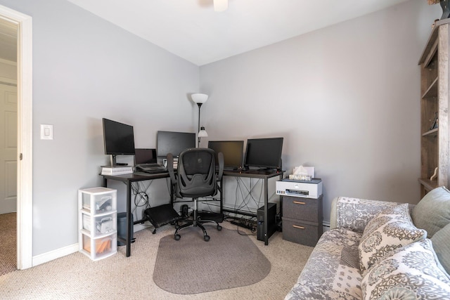 view of carpeted office