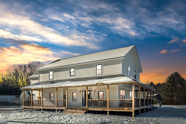 view of front of house with covered porch