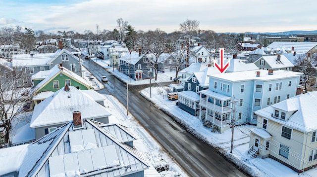 view of snowy aerial view