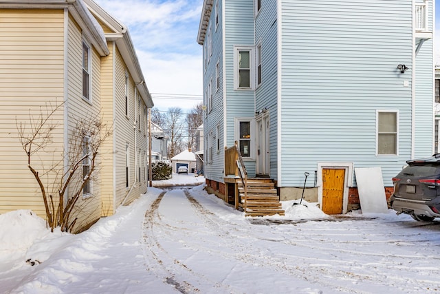 view of snowy exterior