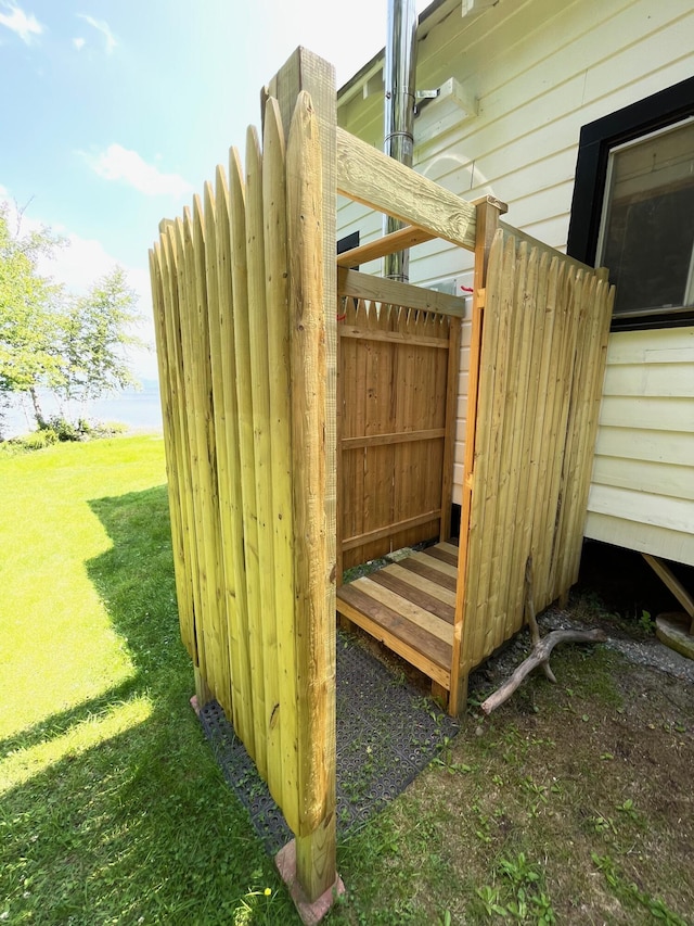 exterior space with a lawn