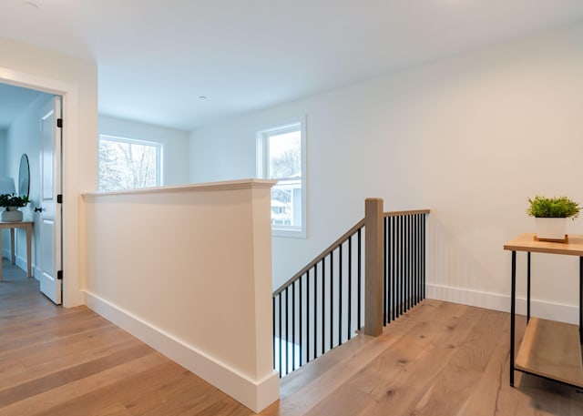 corridor featuring light hardwood / wood-style floors