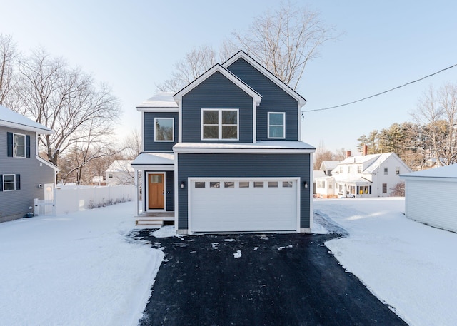 front facade with a garage