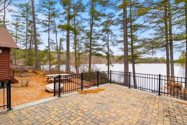 48 Green Bay Rd, Newfield, ME 04095 - view of patio featuring a water view