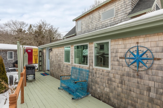 deck featuring grilling area