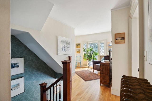 hallway featuring hardwood / wood-style flooring