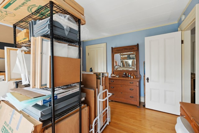 bedroom with hardwood / wood-style flooring