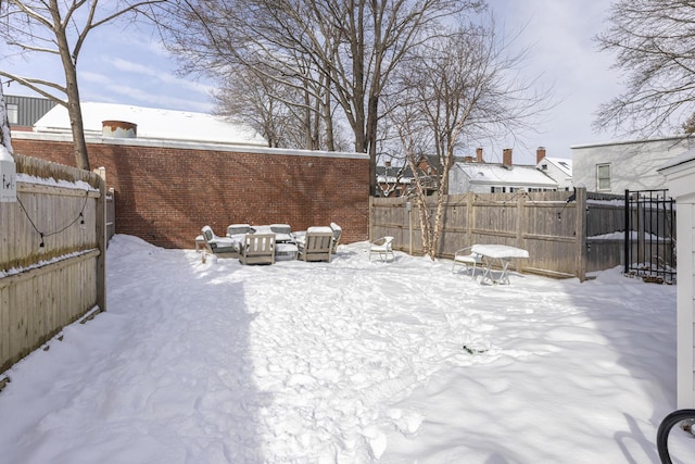 view of snowy yard