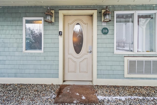 view of doorway to property