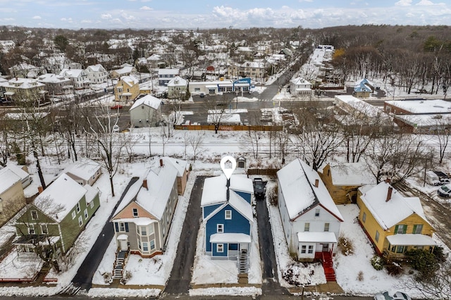 view of snowy aerial view