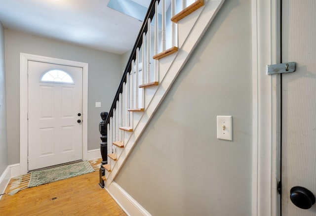 entryway featuring hardwood / wood-style flooring