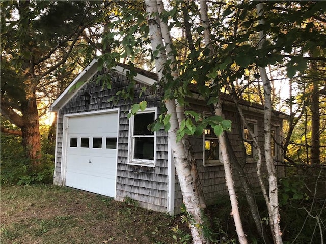 view of garage