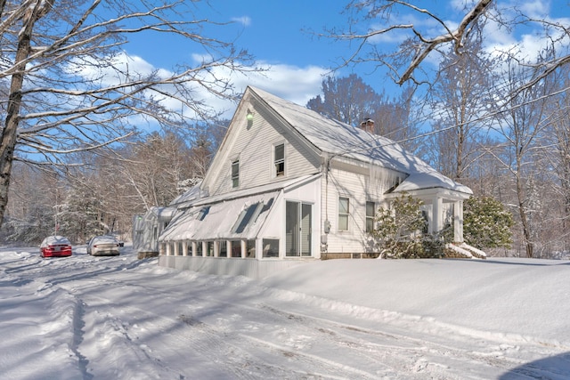 view of snowy exterior