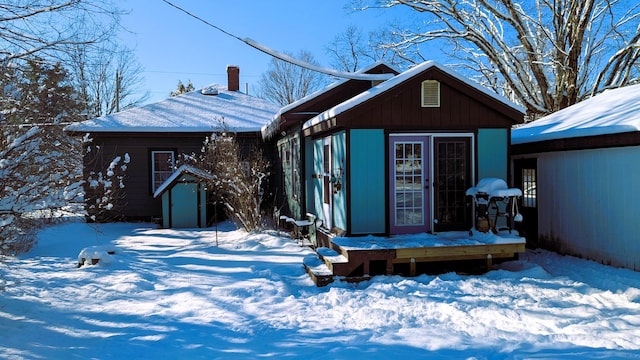 view of snow covered structure