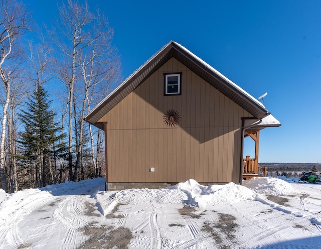 view of snowy exterior