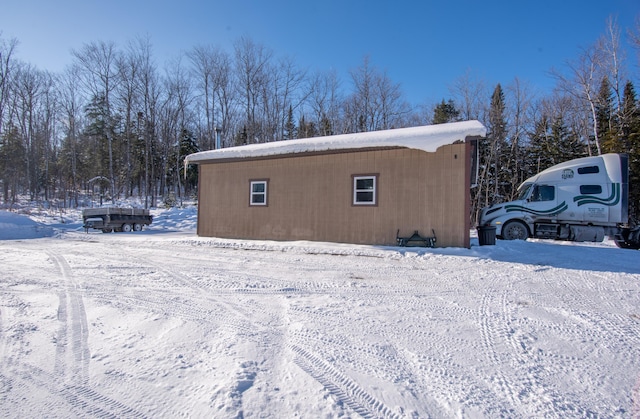 view of snow covered structure