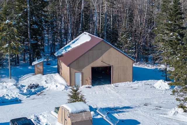 view of snow covered structure