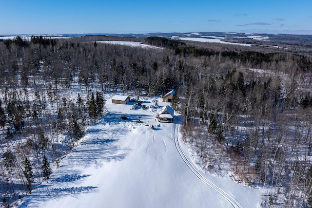 view of snowy aerial view