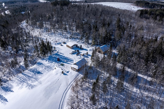 view of snowy aerial view