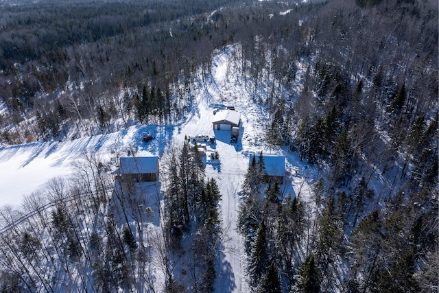 view of snowy aerial view