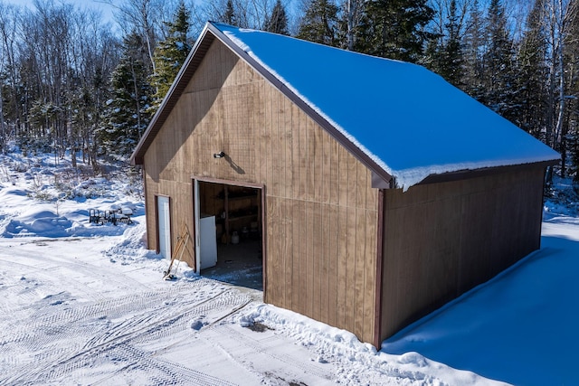 view of snow covered structure