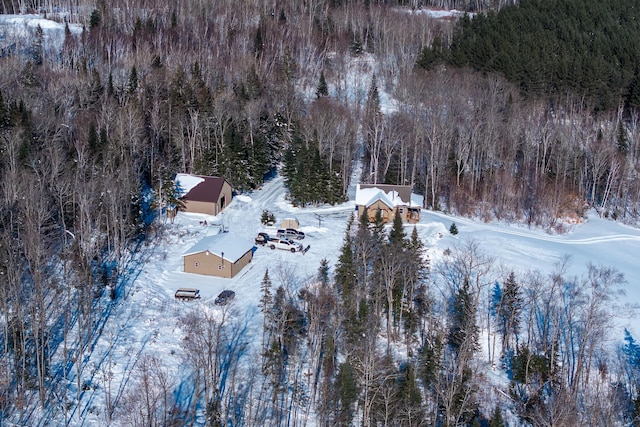 view of snowy aerial view