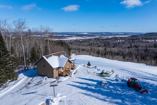 view of snowy aerial view