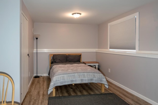 bedroom featuring light wood-type flooring