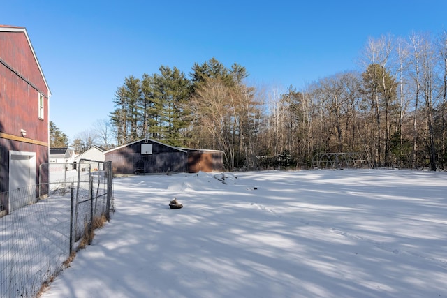 view of snowy yard