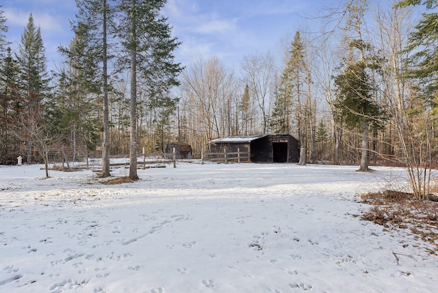 view of snowy yard