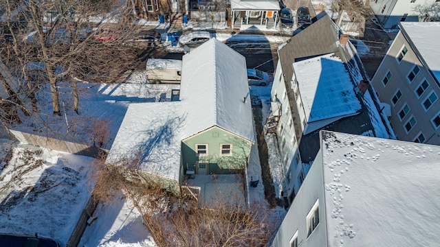 view of snowy aerial view