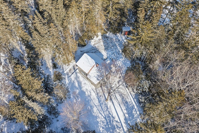 view of snowy aerial view