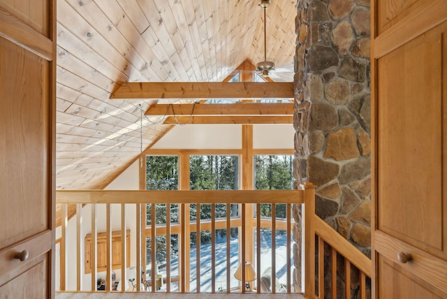 interior details featuring wood ceiling