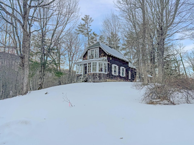 view of snowy exterior