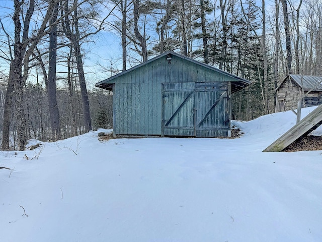 view of snow covered structure