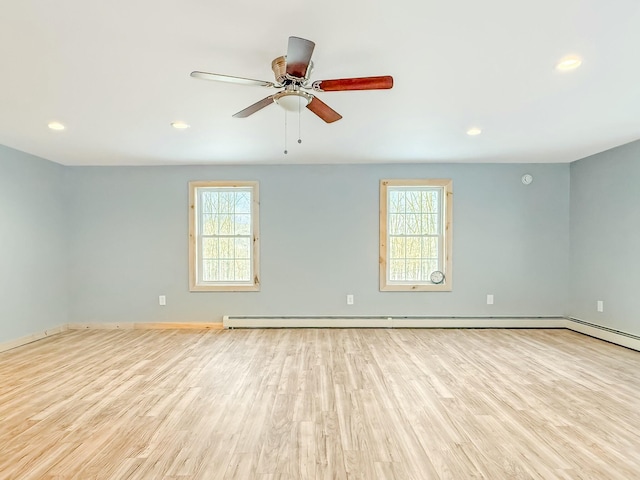 21 Coolidge Rd, Dixfield, ME 04224 - spare room with baseboards, plenty of natural light, recessed lighting, and wood finished floors