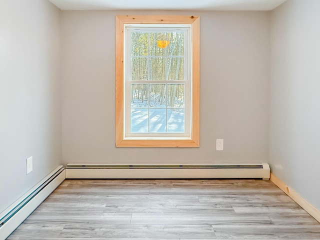 21 Coolidge Rd, Dixfield, ME 04224 - spare room featuring a baseboard radiator and wood finished floors