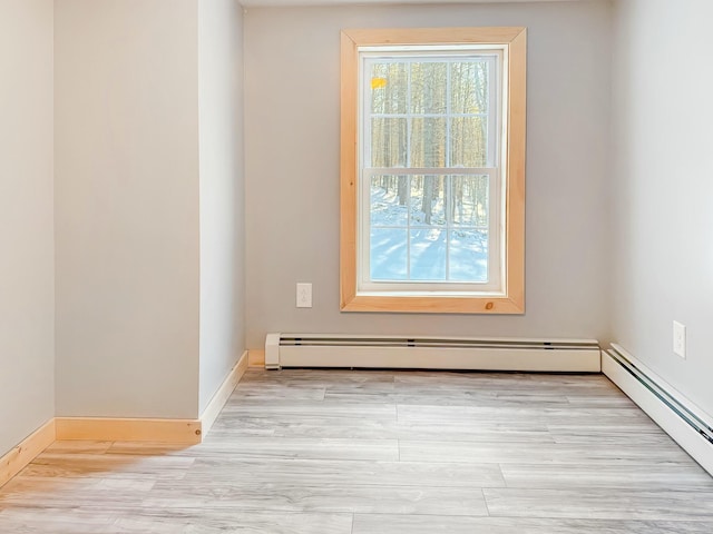 21 Coolidge Rd, Dixfield, ME 04224 - empty room with baseboards, a baseboard radiator, and wood finished floors