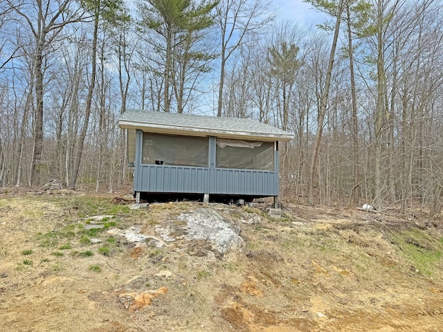 21 Coolidge Rd, Dixfield, ME 04224 - view of outdoor structure featuring a sunroom