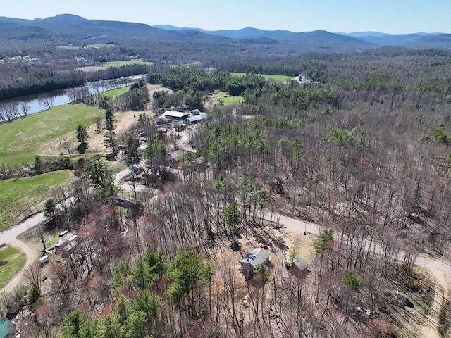 21 Coolidge Rd, Dixfield, ME 04224 - drone / aerial view with a water and mountain view and a wooded view
