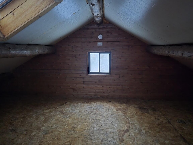 view of unfinished attic