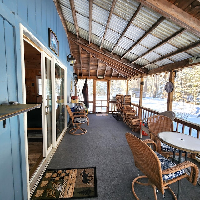 view of unfurnished sunroom