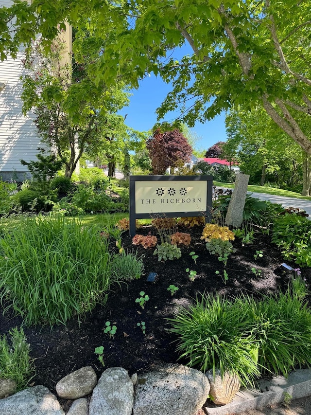 view of community sign