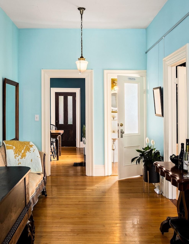 foyer entrance featuring hardwood / wood-style floors