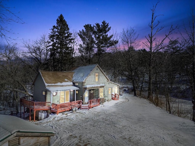 exterior space featuring a deck