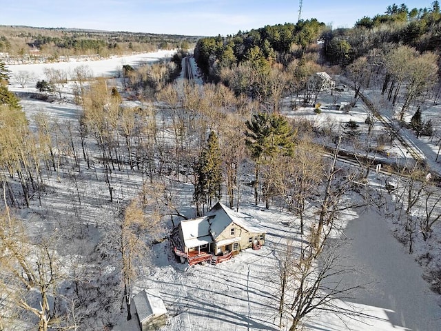 view of snowy aerial view