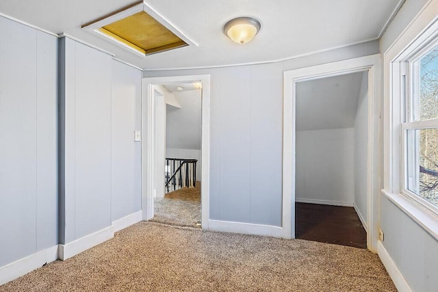 unfurnished bedroom featuring multiple windows and carpet flooring