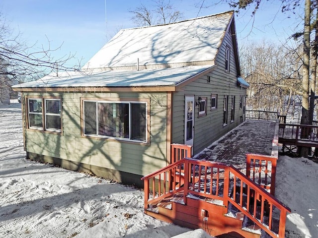 exterior space with a wooden deck